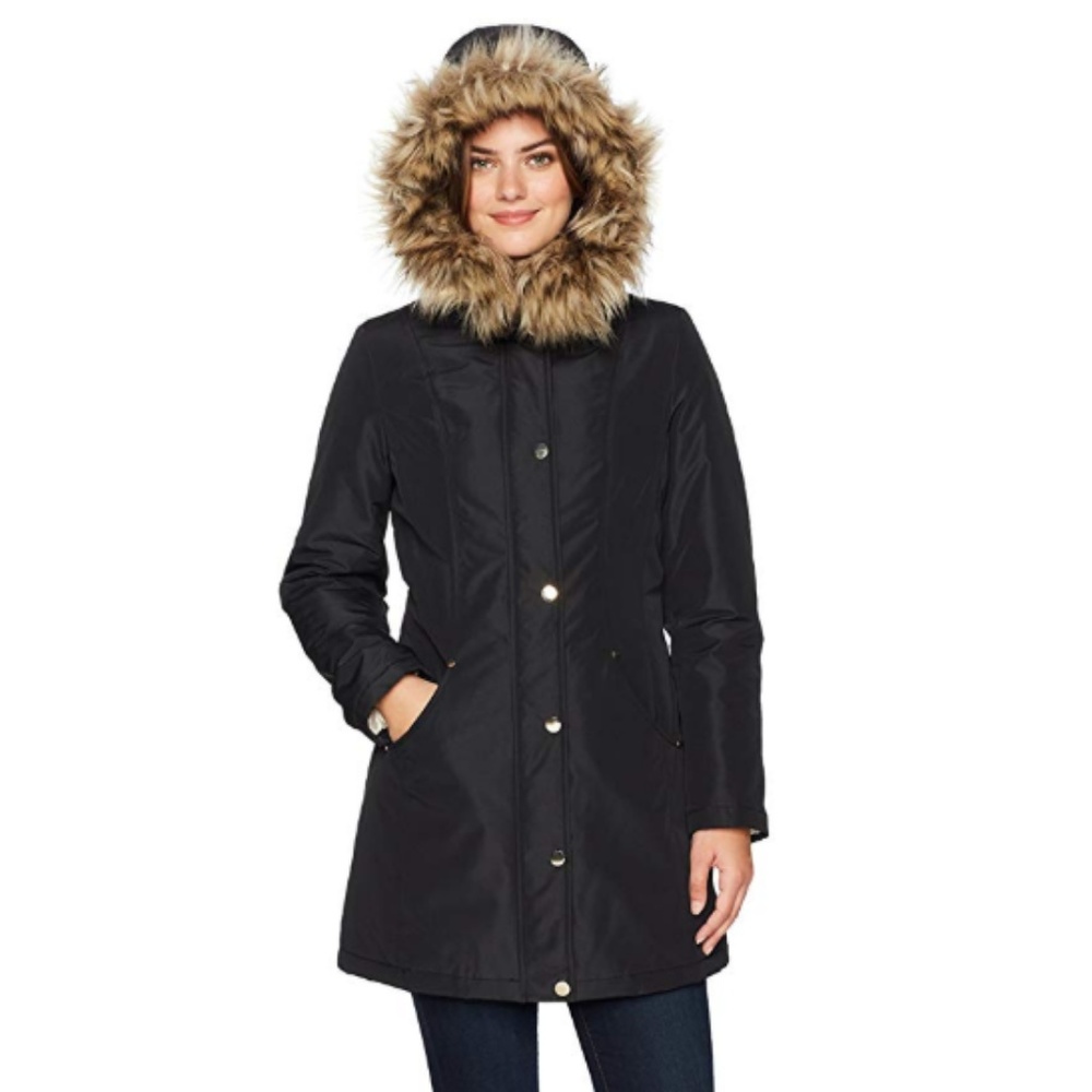 💥Women's Mid-Length Anorak Parka w/ Faux Fur Hood - Picture 3 of 7